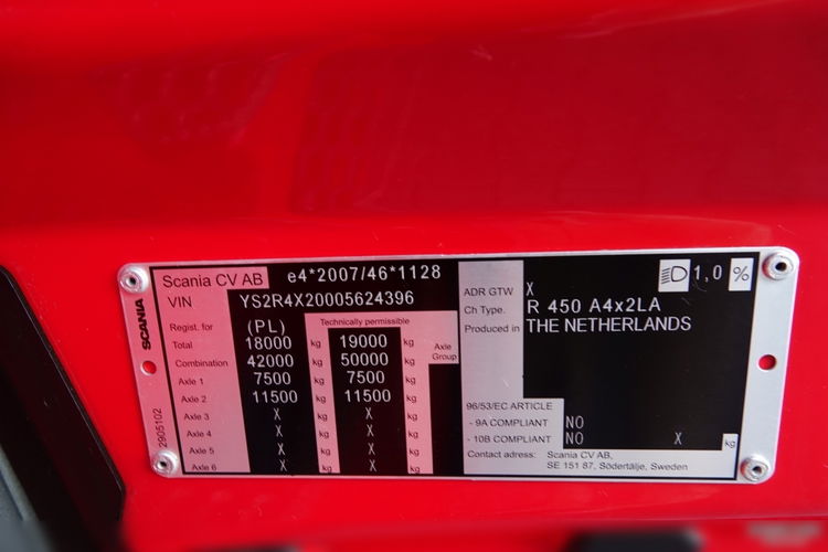 Scania R 450 / OPONY 100% / 2021 ROK / PO ZŁOTYM KONTRAKCIE SERWISOWYM zdjęcie 38