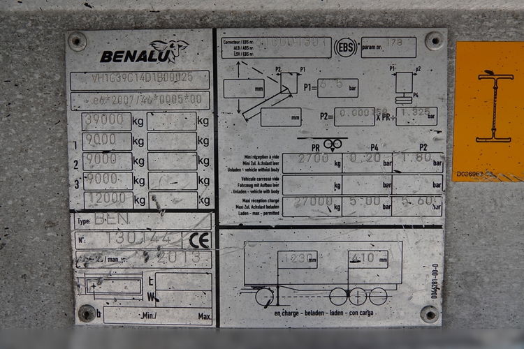 BENALU WYWROTKA / 28 m3 / ALUMINIOWA / OŚ PODNOSZONA / SAF / ALUFELGI / 5 100 KG / SPROWADZONA zdjęcie 23