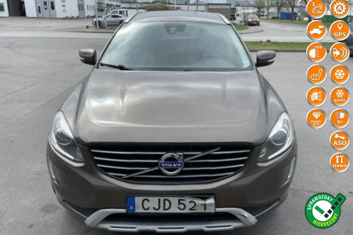 Volvo XC 60 2.0d4 181KM Automat skóry ledy bi xenon bezwypadkowy serwis gwarancja