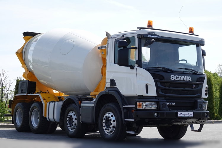 Scania P 410 / 8x4 / GRUSZKA / LIEBHERR /  9m3 /  OPTICRIUSE + SPRZĘGŁO / BETONOMIESZARKA / ALUFELGI / EURO 6 zdjęcie 8