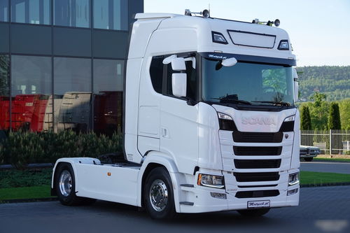 Scania S 500 / RETARDER / RZÓD NA PODUSZKACH / KLIMA POSTOJOWA   / ALUFELGI / OPONY 100% / PO KONTRAKCIE SERWISOWYM / SPROWADZONY 