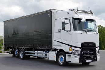 Renault T 440 / 6X2 / SOLÓWKA / FIRANKA 9.5 M / KLIMA POSTOJOWA / WINDA / ALUFELGI / OŚ PODNOSZONA / PO KONTRAKCIE SERWISOWYM