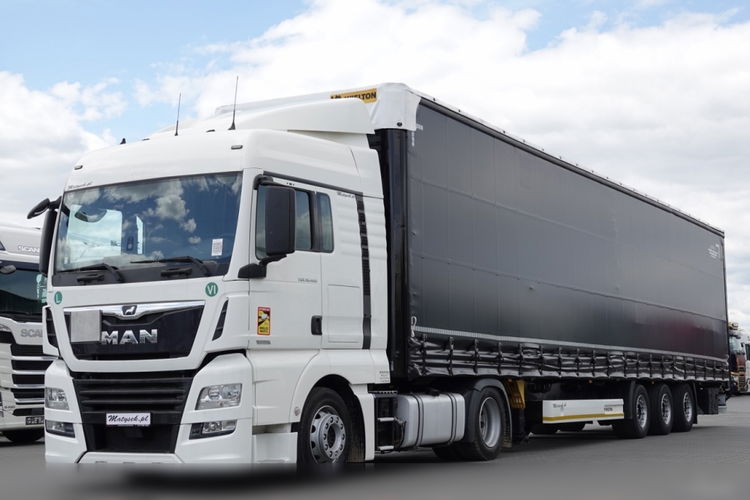MAN TGX 18.460 / RETARDER / LOWDECK / ZESTAW + WIELTON FIRANKA / MEGA / OŚ PODNOSZONA / SAF / 2018 / PO KONTRAKCIE SERWISOWYM zdjęcie 3