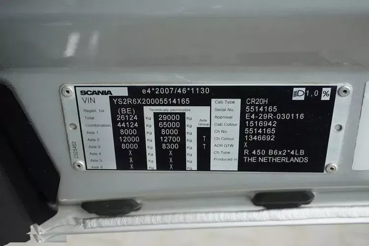 Scania R 450 / E 6 / HDS PALFINGER PK 34002 / ZESTAW DO PRZEWOZU SZKŁA zdjęcie 11