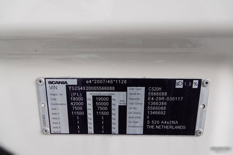 Scania S 520 / V8  / RETARDER / SKÓRY   / PO KONTRAKCIE SERWISOWYM zdjęcie 36