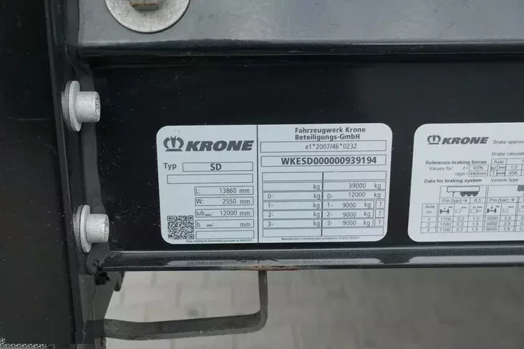 Krone FIRANKA / MEGA / MULTI LOCK / XL / OŚ PODNOSZONA zdjęcie 11