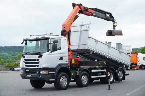 Scania G 400 / E 5 / 8 X 4 / 4 x 4 / WYWROTKA + HDS / TRIDEM / PALFINGER PK 26002 / MANUAL