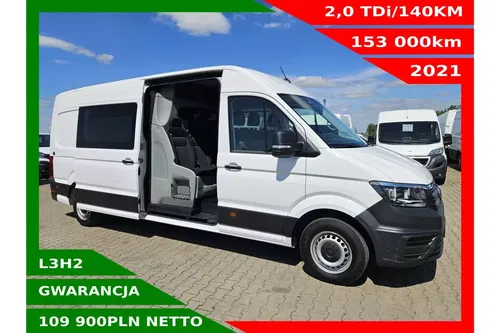 Volkswagen Crafter L3H2 109900zł NETTO Brygadówka 7 osób 2.0TDi/140KM