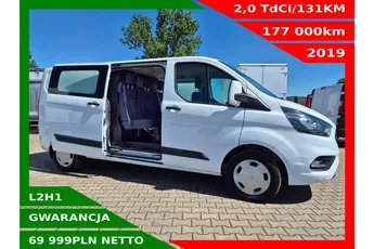 Ford Transit-Custom L2H1 69999zł NETTO Brygadówka 5 osób 2.0TdCi/131KM