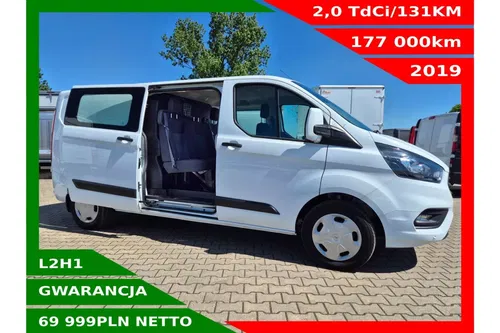 Ford Transit-Custom L2H1 69999zł NETTO Brygadówka 5 osób 2.0TdCi/131KM