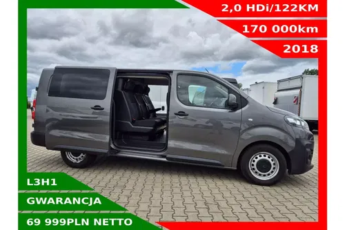 Citroen Jumpy L3H1 69999zł NETTO Brygadówka 6 osób ExtraLong 2.0HDi/122KM