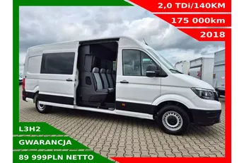 Volkswagen Crafter L3H2 89999zł NETTO Brygadówka 7-osób 2.0TDi/140KM