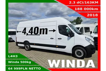 Renault Master L4H3 Winda 500kg 64999zł NETTO 2.3dCi/163KM