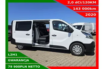 Renault Trafic L2H1 79900zł NETTO Brygadówka 6 osób 2.0dCi/120KM