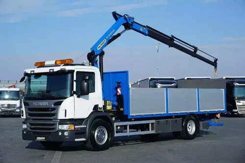 Scania / P 250 / ACC / SKRZYNIOWY + HDS + WINDA / PALFINGER PK 12 002 - EH B / WYSIĘG 10 M