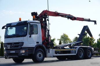 Mercedes ACTROS 2644 / 6x4 / HAKOWIEC + HDS PALFINGER EPSILON M120Z82 /  SIODEŁKO / MAX UDŹWIG 3 540 KG / EPS + SPRZĘGŁO / SPROWADZONY 