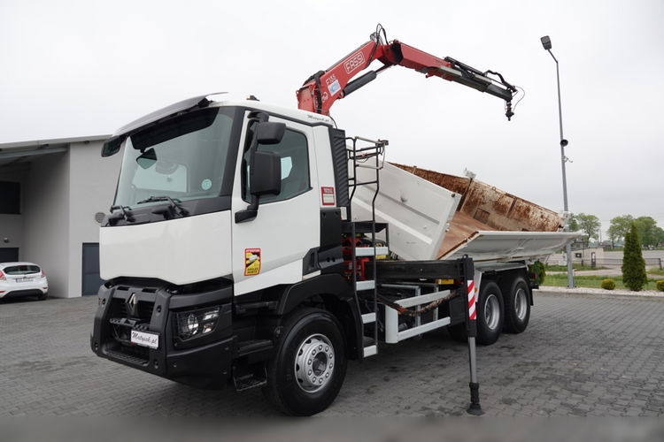 Renault C 380 / 6x4 / WYWROTKA 3 STRONNA  + HDS FASSI F135 / HYDROBURTA / EURO 6 / STEROWANIE RADIOWE / ROTATOR / BORDMATIC zdjęcie 10
