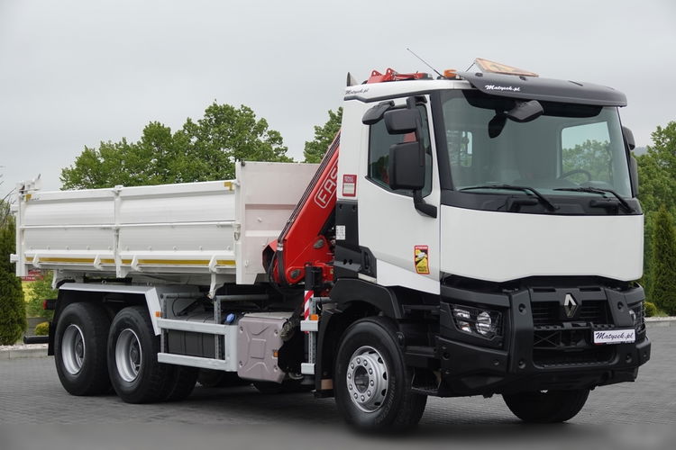 Renault C 380 / 6x4 / WYWROTKA 3 STRONNA  + HDS FASSI F135 / HYDROBURTA / EURO 6 / STEROWANIE RADIOWE / ROTATOR / BORDMATIC zdjęcie 18