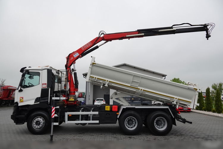 Renault C 380 / 6x4 / WYWROTKA 3 STRONNA  + HDS FASSI F135 / HYDROBURTA / EURO 6 / STEROWANIE RADIOWE / ROTATOR / BORDMATIC zdjęcie 3