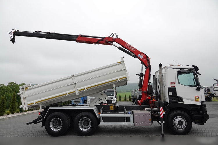 Renault C 380 / 6x4 / WYWROTKA 3 STRONNA  + HDS FASSI F135 / HYDROBURTA / EURO 6 / STEROWANIE RADIOWE / ROTATOR / BORDMATIC zdjęcie 6