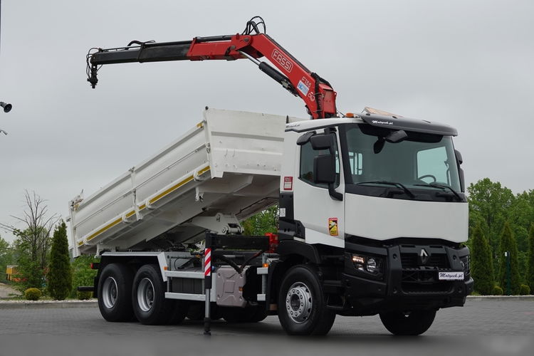 Renault C 380 / 6x4 / WYWROTKA 3 STRONNA  + HDS FASSI F135 / HYDROBURTA / EURO 6 / STEROWANIE RADIOWE / ROTATOR / BORDMATIC zdjęcie 7