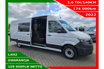 Volkswagen Crafter L4H2 109900zł NETTO Brygadówka 6 osób 2.0TDi/140KM