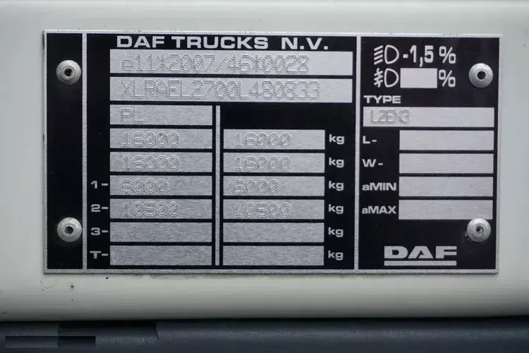 DAF LF / 260 / EURO 6 / CHŁODNIA + WINDA / 17 PALET / ŁAD. 7840 KG zdjęcie 12