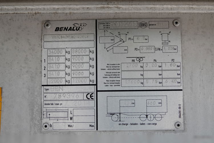 BENALU WYWROTKA / 23 m3 / ALUMINIOWA  HYDROKLAPA / OŚ PODNOSZONA / WAGA: 5 200 KG /  ALUFELGI / SPROWADZONA zdjęcie 19
