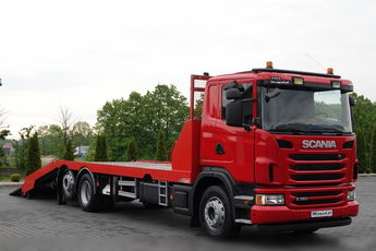 Scania G 360 / 6X2 / LAWETA / POMOC DROGOWA / OŚ SKRĘTNA I PODNOSZONA / NAJAZDY HYDRAULICZNE / WCIĄGARKA / SPROWADZONY