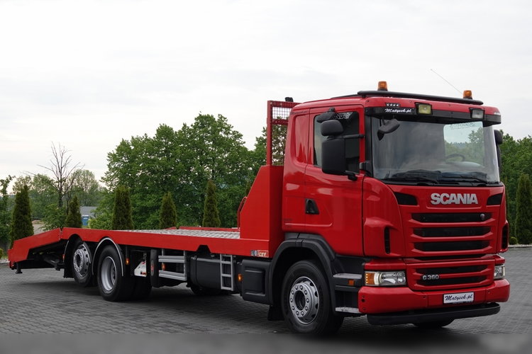 Scania G 360 / 6X2 / LAWETA / POMOC DROGOWA / OŚ SKRĘTNA I PODNOSZONA / NAJAZDY HYDRAULICZNE / WCIĄGARKA / SPROWADZONY zdjęcie 19