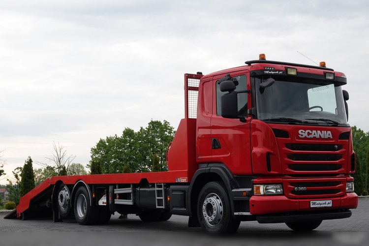 Scania G 360 / 6X2 / LAWETA / POMOC DROGOWA / OŚ SKRĘTNA I PODNOSZONA / NAJAZDY HYDRAULICZNE / WCIĄGARKA / SPROWADZONY zdjęcie 2