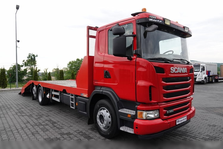Scania G 360 / 6X2 / LAWETA / POMOC DROGOWA / OŚ SKRĘTNA I PODNOSZONA / NAJAZDY HYDRAULICZNE / WCIĄGARKA / SPROWADZONY zdjęcie 3