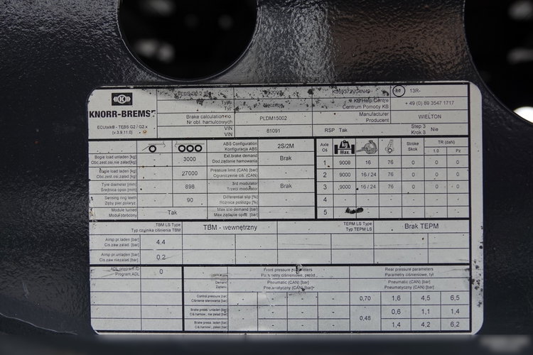 Wielton FIRANKA / MEGA / LOWDECK / OŚ PODNOSZONA  / DACH PODNOSZONY / SAF / 2019 ROK zdjęcie 26