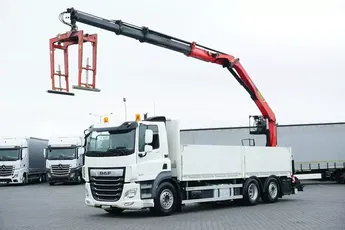 DAF CF / 480 / 6 X 2 / SKRZYNIOWY + HDS / PALFINGER PK 22 001L / OŚ SKRĘTNA / CHWYTAK