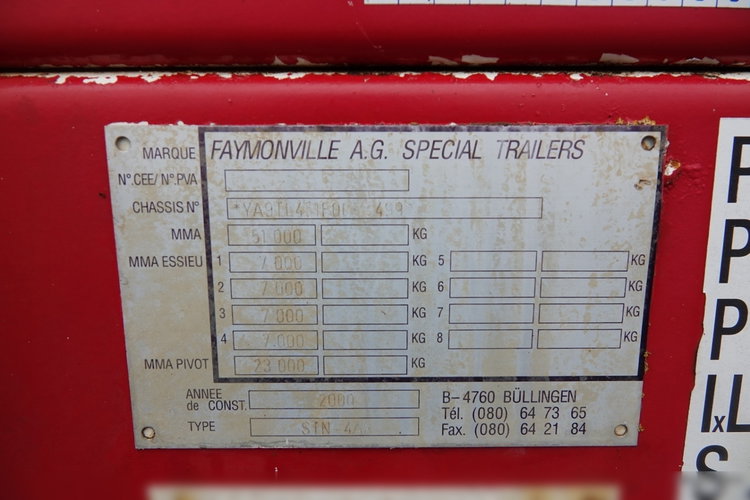 Faymonville NISKOPODWOZIE / STN-4AX / ROZCIĄGANA / 4 OSIE / OSIE SKRĘTNE / LAWETA / 18.2 M / SPROWADZONA zdjęcie 29
