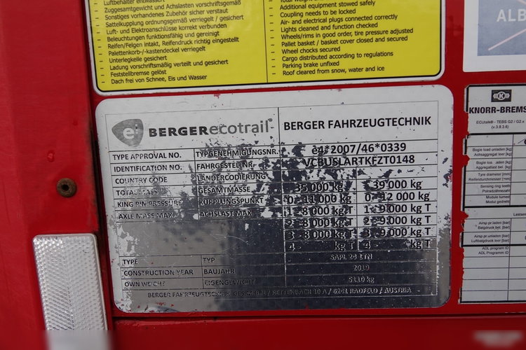 BERGER ECOTRAIL / FIRANKA / STANDARD / SUPER LEKKA 5 100 KG !!! / SAF / 2019 ROK / zdjęcie 28