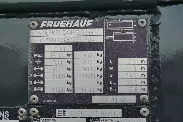 Fruehauf TANDEM / PLATFORMA / DŁ. 7.3 M zdjęcie 11