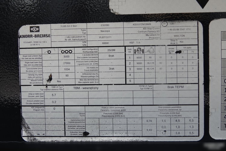 Wielton FIRANKA  /MULDA DO STALI - 9 M / COILMULDA / OŚ PODNOSZONA / SAF / MAŁO UŻYWANA zdjęcie 25