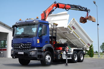 Mercedes AROCS 2636 / 6x4 / WYWROTKA / HYDROBURTA / + HDS FASSI F215  / STEROWANIE RADIOWE / ROTATOR / CHWYTAK / EURO 6 