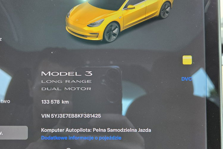 Tesla Model 3 DUAL MOTOR Long Range AWD FV 23% Bezwypadkowy Europa zdjęcie 16