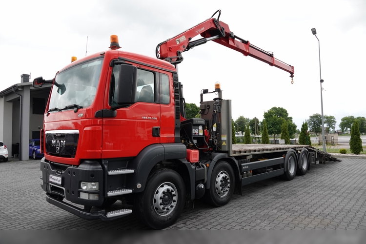 MAN TGS 35.360 / 8x2-4 / LAWETA + HDS HIAB 166 E-2 / OŚ PODNOSZONA / 4 OSIOWY / NAJAZDY HYDRAULICZNE / WCIĄGARKA / POMOC DROGOWA / EEV zdjęcie 2