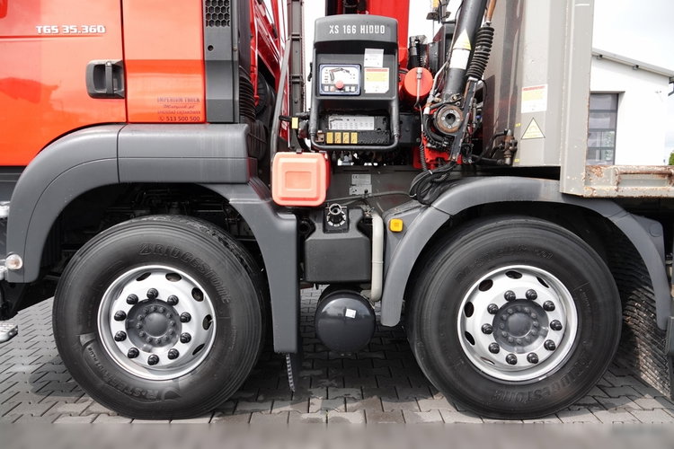 MAN TGS 35.360 / 8x2-4 / LAWETA + HDS HIAB 166 E-2 / OŚ PODNOSZONA / 4 OSIOWY / NAJAZDY HYDRAULICZNE / WCIĄGARKA / POMOC DROGOWA / EEV zdjęcie 37