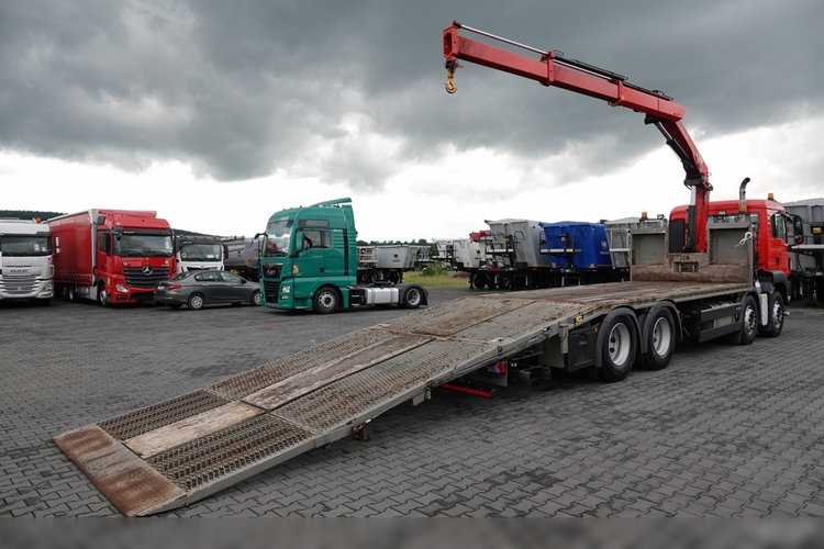 MAN TGS 35.360 / 8x2-4 / LAWETA + HDS HIAB 166 E-2 / OŚ PODNOSZONA / 4 OSIOWY / NAJAZDY HYDRAULICZNE / WCIĄGARKA / POMOC DROGOWA / EEV zdjęcie 6