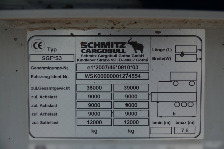 Schmitz WYWROTKA / 24 m3 /  RYNNA STALOWA  / OŚ PODNOSZONA / AUTOMATYCZNA  PLANDEKA / KAMERA COFANIA / SPROWADZONA zdjęcie 22
