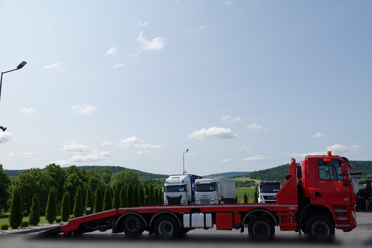 DAF CF 460 / 8x2/  LAWETA / PLATFORMA / NAJAZDY HYDRAULICZNE / WYCIĄGARKA / oś skrętna i podnoszona / EURO 6 zdjęcie 10