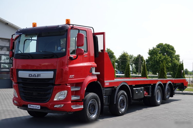 DAF CF 460 / 8x2/  LAWETA / PLATFORMA / NAJAZDY HYDRAULICZNE / WYCIĄGARKA / oś skrętna i podnoszona / EURO 6 zdjęcie 11