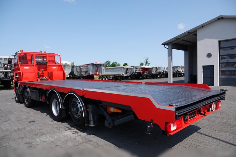 DAF CF 460 / 8x2/  LAWETA / PLATFORMA / NAJAZDY HYDRAULICZNE / WYCIĄGARKA / oś skrętna i podnoszona / EURO 6 zdjęcie 14