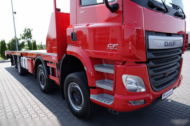 DAF CF 460 / 8x2/  LAWETA / PLATFORMA / NAJAZDY HYDRAULICZNE / WYCIĄGARKA / oś skrętna i podnoszona / EURO 6 zdjęcie 19