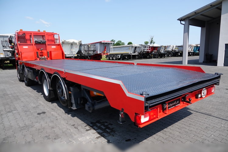 DAF CF 460 / 8x2/  LAWETA / PLATFORMA / NAJAZDY HYDRAULICZNE / WYCIĄGARKA / oś skrętna i podnoszona / EURO 6 zdjęcie 22