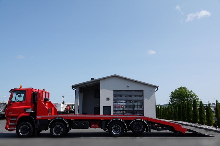 DAF CF 460 / 8x2/  LAWETA / PLATFORMA / NAJAZDY HYDRAULICZNE / WYCIĄGARKA / oś skrętna i podnoszona / EURO 6 zdjęcie 4